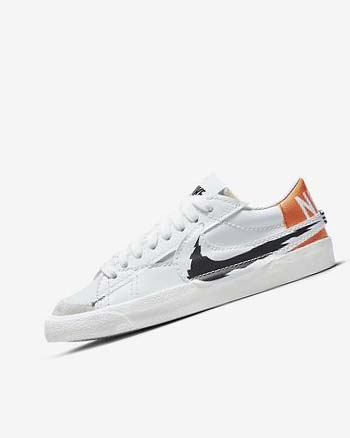 Nike Blazer Low '77 Jumbo Blancos Blancos Naranjas Negros | MX 4626